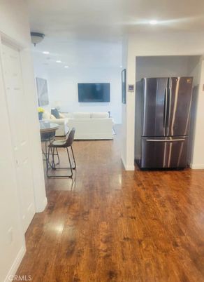 Interior, Kitchen, Living room, Recessed Lighting, Stainless Steel Appliances, Wood Texture Flooring