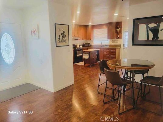Dining room, Interior, Kitchen, Recessed Lighting, Wood Texture Flooring