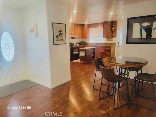 Dining room, Interior, Kitchen, Recessed Lighting, Wood Texture Flooring