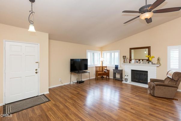 Fireplace, Interior, Pendant Lights, Wood Texture Flooring