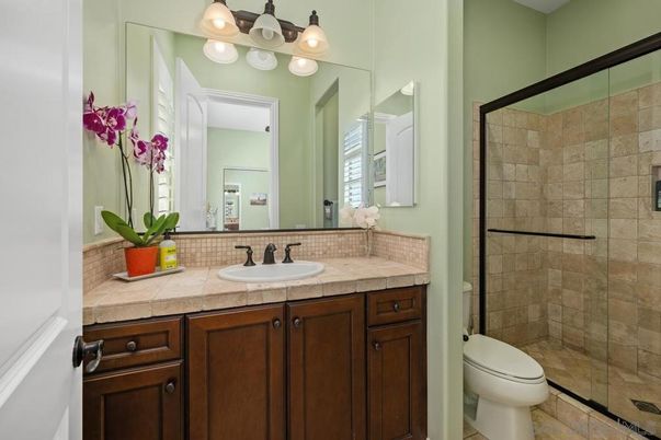 Bathroom, Glass Shower, Interior, Tile Countertops