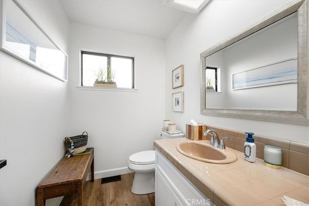 Bathroom, Interior, Tile Countertops, Wood Texture Flooring