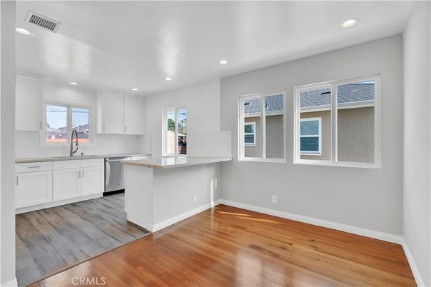 Interior, Kitchen, Recessed Lighting, Wood Texture Flooring