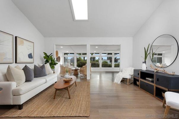 Dining room, Interior, Living room, Recessed Lighting, Wood Texture Flooring