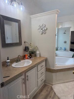 Bathroom, Dual Sink Vanities, Interior, Wood Texture Flooring
