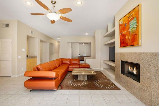 Fireplace, Interior, Living room, Recessed Lighting