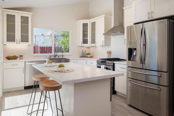 Interior, Kitchen, Stainless Steel Appliances, Wood Texture Flooring