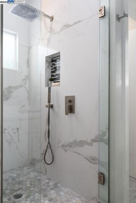 Bathroom, Glass Shower, Interior, Marble Walls