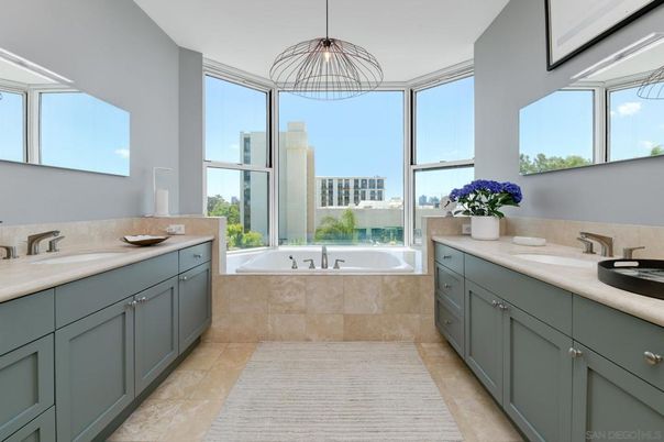 Bathroom, Dual Sink Vanities, Interior, Pendant Lights