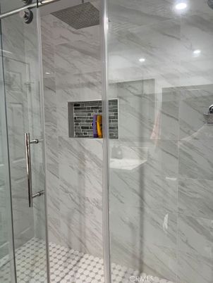 Bathroom, Glass Shower, Interior, Marble Walls