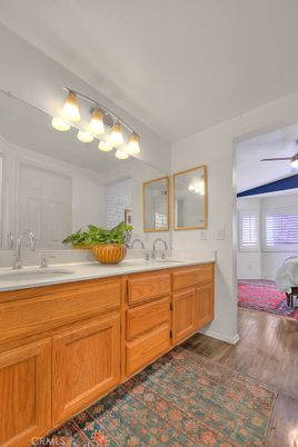 Bathroom, Dual Sink Vanities, Interior, Wood Texture Flooring