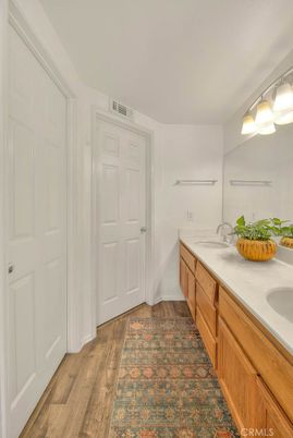 Bathroom, Dual Sink Vanities, Interior, Wood Texture Flooring