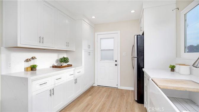 Interior, Kitchen, Recessed Lighting, Wood Texture Flooring