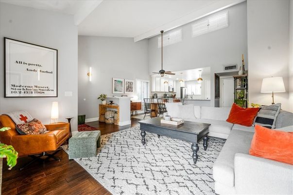 Dining room, Interior, Living room, Pendant Lights, Wood Texture Flooring