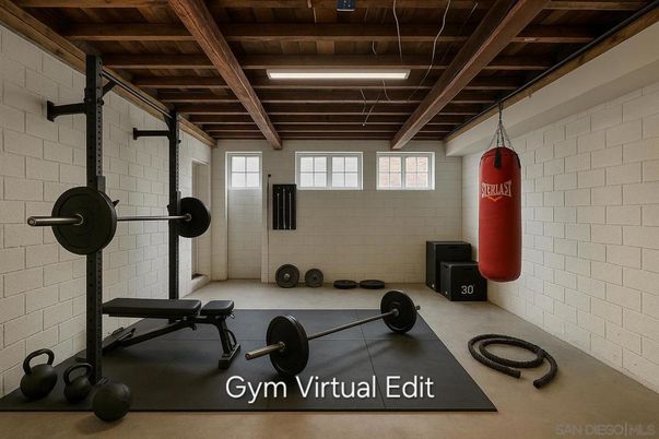 Fitness Equipment, Interior, Wooden Beams