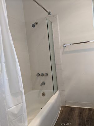 Bathroom, Glass Shower, Interior, Wood Texture Flooring