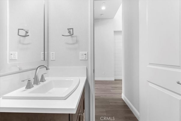 Bathroom, Interior, Recessed Lighting, Wood Texture Flooring