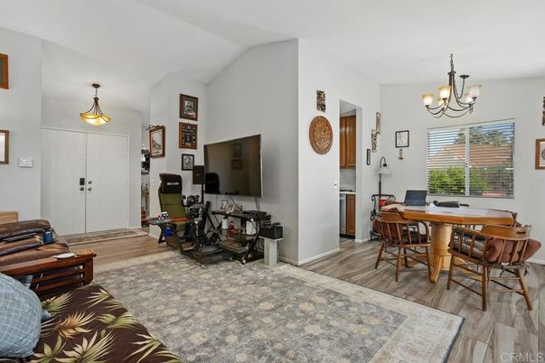 Chandelier, Home Office, Interior, Wood Texture Flooring