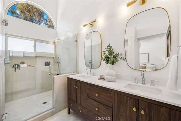 Bathroom, Dual Sink Vanities, Glass Shower, Interior