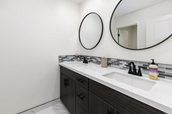 Bathroom, Dual Sink Vanities, Interior, Marble