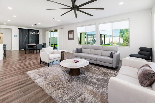 Dining room, Interior, Kitchen, Living room, Pendant Lights, Recessed Lighting, Wood Texture Flooring