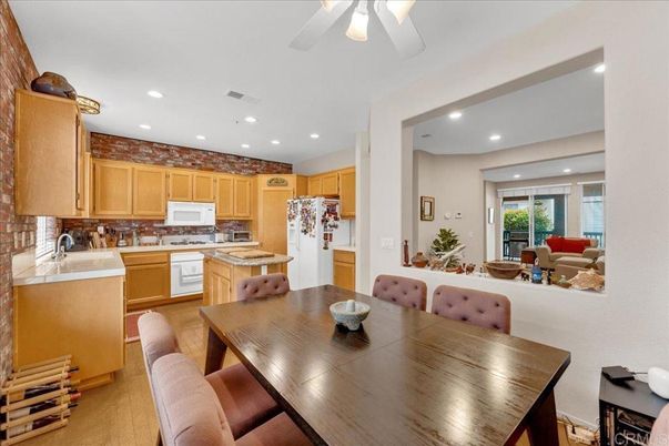 Dining room, Interior, Kitchen, Recessed Lighting, Wood Texture Flooring
