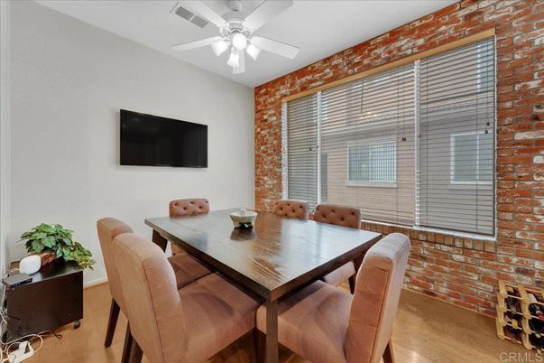 Dining room, Interior, Stone Walls, Wood Texture Flooring