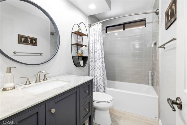 Bathroom, Glass Shower, Interior, Recessed Lighting, Wood Texture Flooring