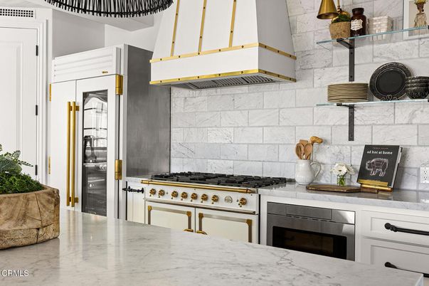 Interior, Kitchen, Marble Walls, Stainless Steel Appliances