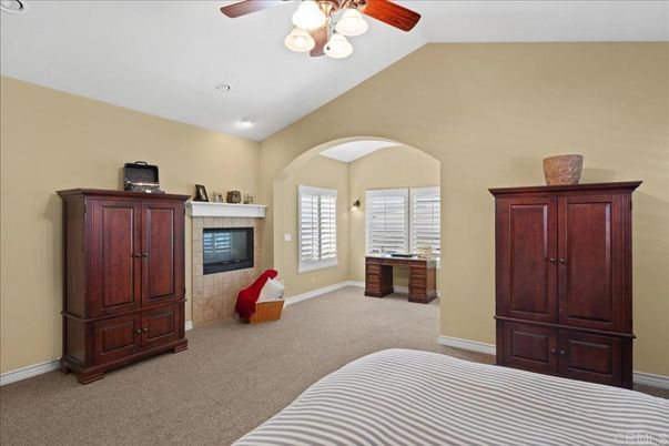 Bedroom, Fireplace, Interior, Recessed Lighting