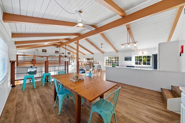 Dining room, Interior, Kitchen, Wooden Beams, Wood Texture Flooring