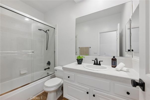 Bathroom, Glass Shower, Interior, Wood Texture Flooring