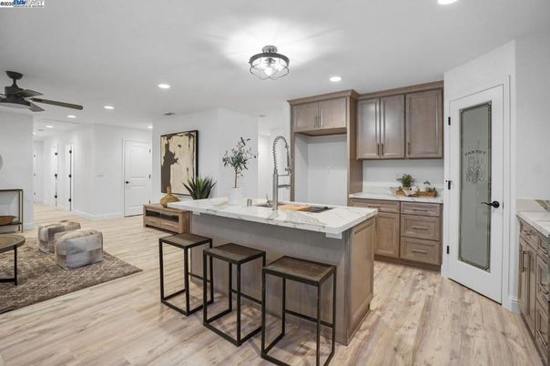 Interior, Kitchen, Recessed Lighting, Wood Texture Flooring