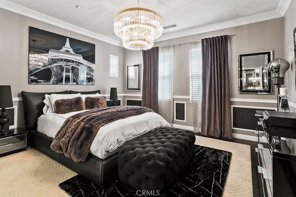 Bedroom, Chandelier, Interior