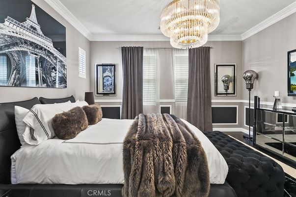 Bedroom, Chandelier, Interior