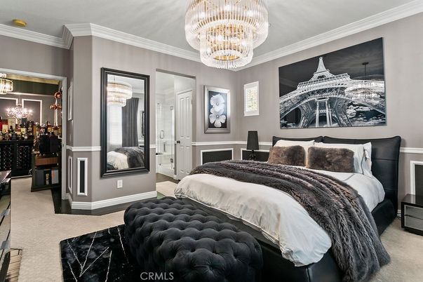 Bedroom, Chandelier, Interior