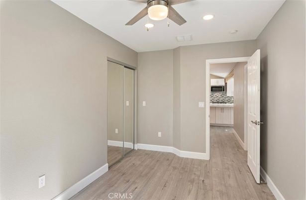 Empty room, Interior, Kitchen, Recessed Lighting, Wood Texture Flooring