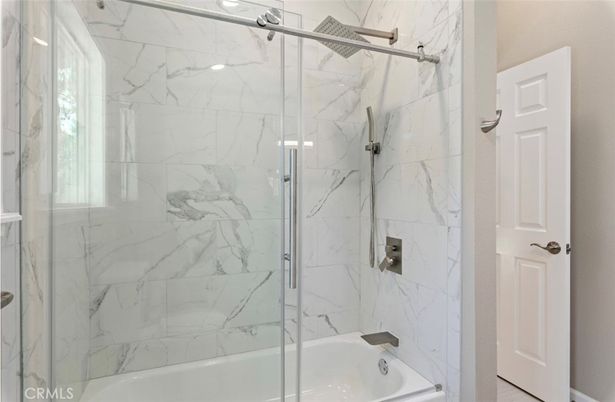 Bathroom, Glass Shower, Interior, Marble Walls