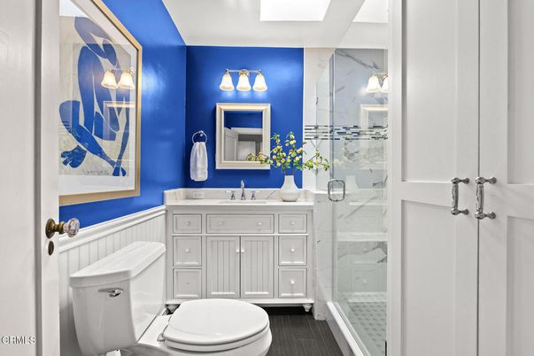 Bathroom, Glass Shower, Interior, Marble Walls