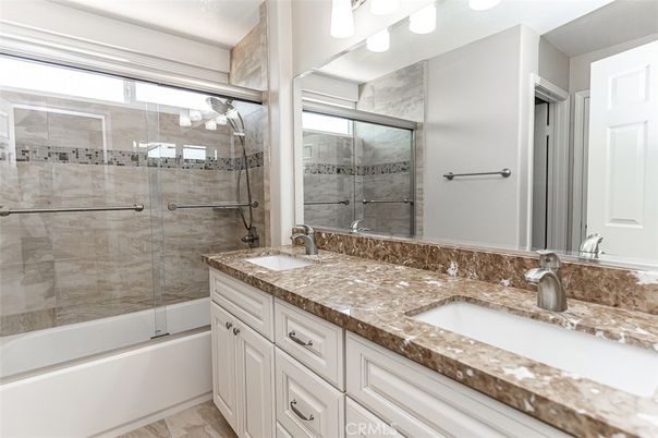 Bathroom, Dual Sink Vanities, Glass Shower, Interior