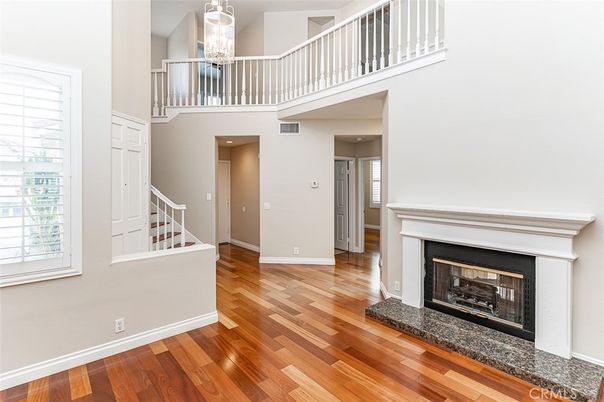 Fireplace, Interior, Recessed Lighting, Wood Texture Flooring