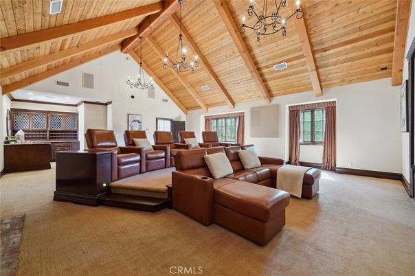 Chandelier, Interior, Living room, Recessed Lighting, Wooden Beams, Wooden Ceilings