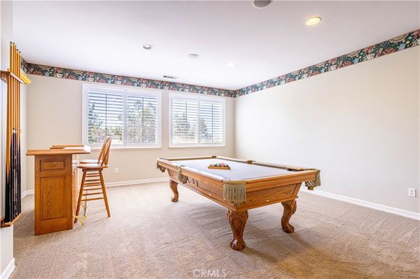 Billiard Table, Game Room, Interior, Recessed Lighting