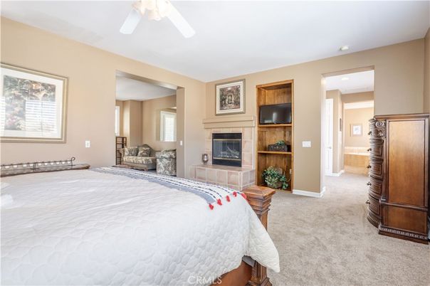 Bedroom, Fireplace, Interior, Recessed Lighting