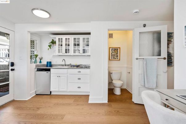 Bathroom, Interior, Recessed Lighting, Wood Texture Flooring