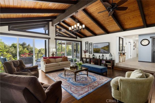 Chandelier, Interior, Living room, Wooden Beams, Wooden Ceilings, Wood Texture Flooring