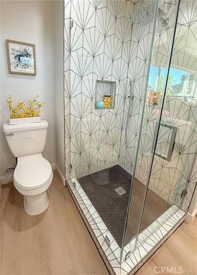 Bathroom, Interior, Tile Countertops, Wood Texture Flooring