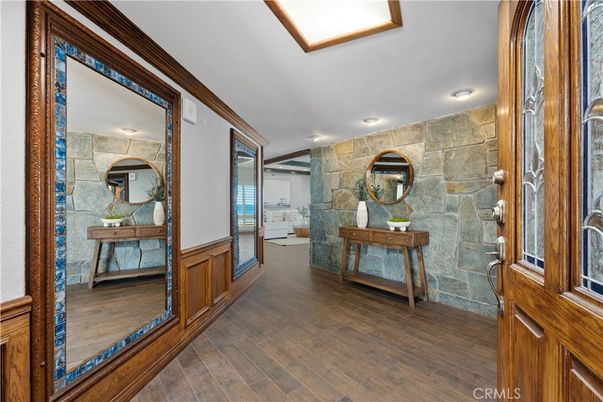 Interior, Stone Walls, Wood Texture Flooring