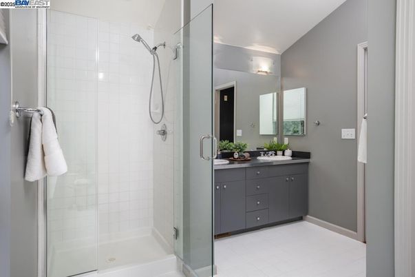 Bathroom, Dual Sink Vanities, Glass Shower, Interior