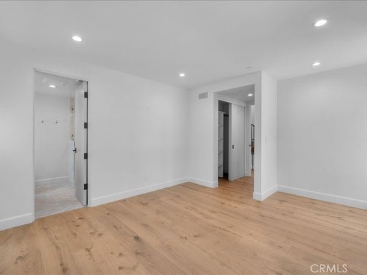 Bathroom, Empty room, Interior, Recessed Lighting, Wood Texture Flooring
